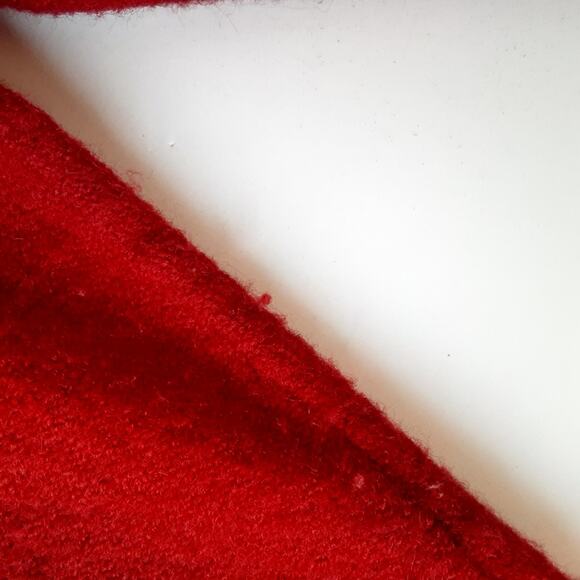 Vintage 100% Wool Red Cardigan Sweater Button Front Ornate Embroidery Holiday XL - Picture 8 of 14